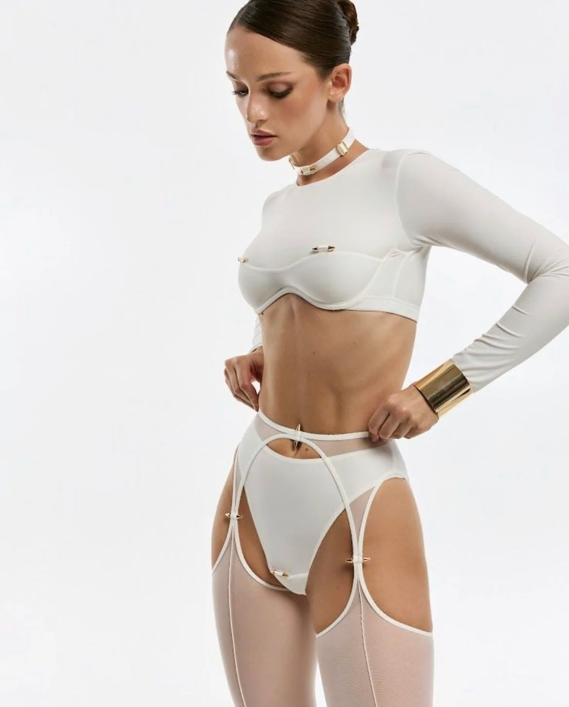 MON AMOUR SET WHITE LONG SLEEVE